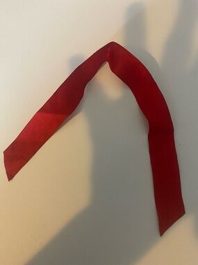 Elegant Red Grosgrain Ribbon Hair Tie by